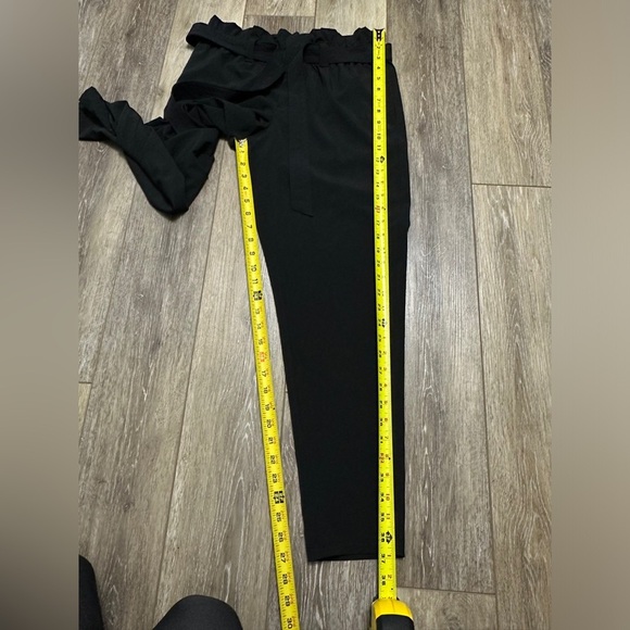 🛍️32 Degrees Cool black high waist pants with ties belt and front zipper size S - Picture 2 of 9